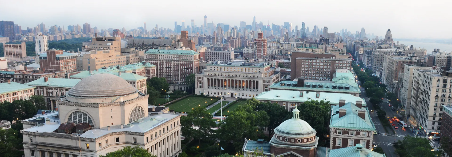 Aerial photo of Columbia's campus